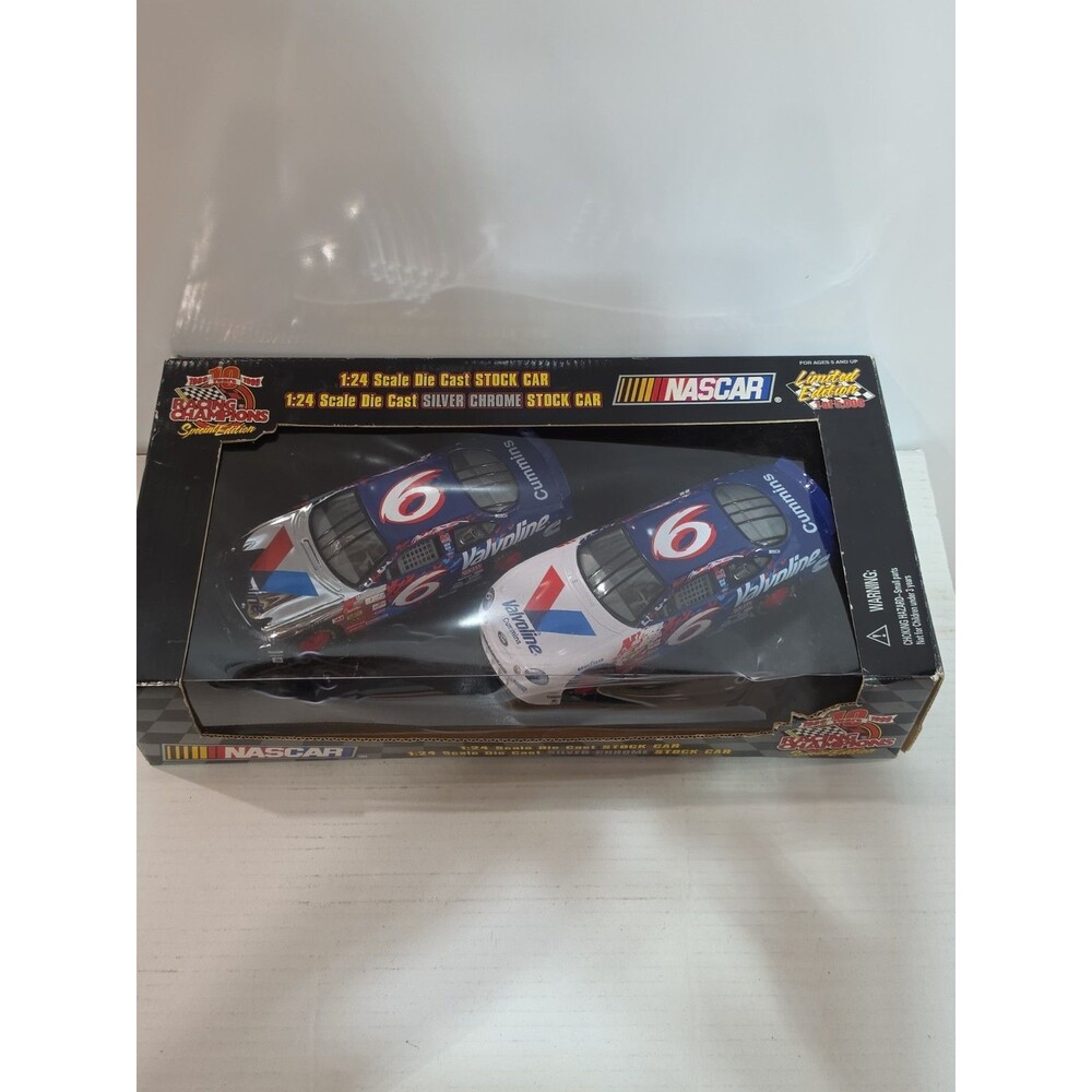 1:24 Racing Champions 2pack #6 Valvoline Nascar Special Edition Chrome Stock Car